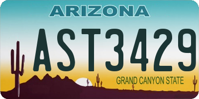 AZ license plate AST3429