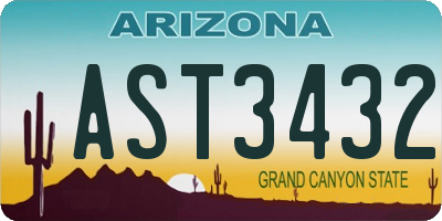 AZ license plate AST3432