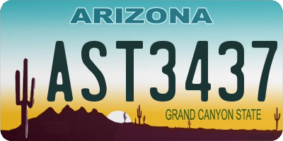 AZ license plate AST3437