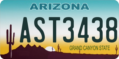 AZ license plate AST3438