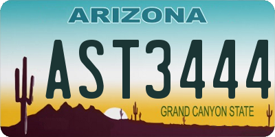 AZ license plate AST3444