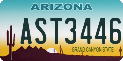 AZ license plate AST3446
