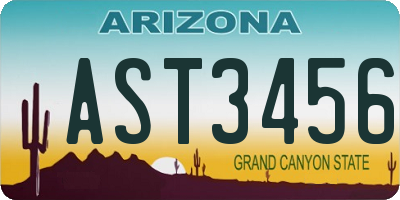 AZ license plate AST3456