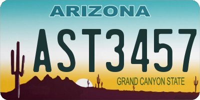 AZ license plate AST3457
