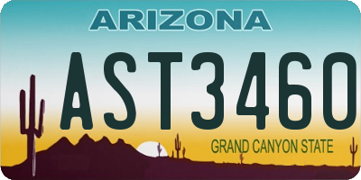 AZ license plate AST3460