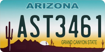 AZ license plate AST3461