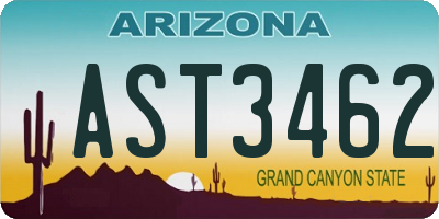AZ license plate AST3462