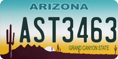 AZ license plate AST3463
