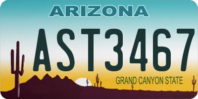 AZ license plate AST3467