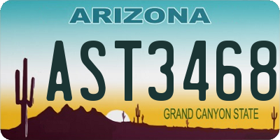 AZ license plate AST3468
