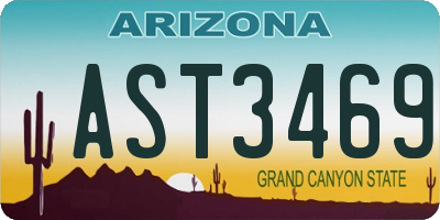 AZ license plate AST3469
