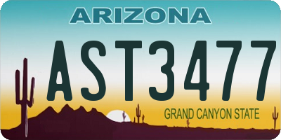 AZ license plate AST3477