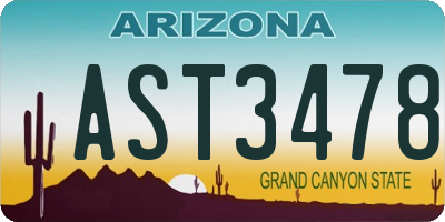 AZ license plate AST3478