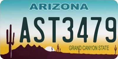 AZ license plate AST3479