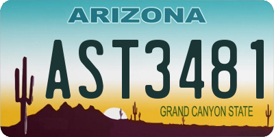 AZ license plate AST3481