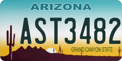 AZ license plate AST3482