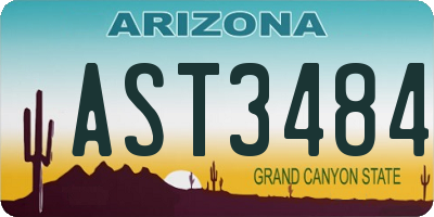 AZ license plate AST3484