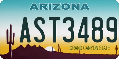 AZ license plate AST3489