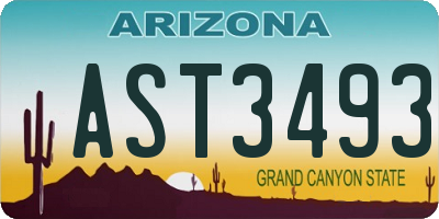 AZ license plate AST3493