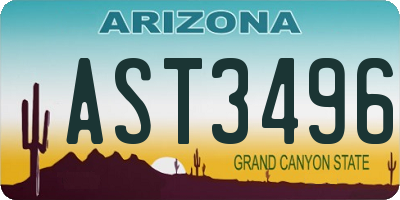 AZ license plate AST3496