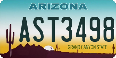 AZ license plate AST3498