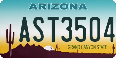 AZ license plate AST3504