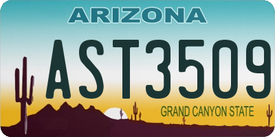 AZ license plate AST3509