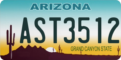 AZ license plate AST3512
