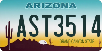 AZ license plate AST3514