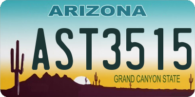 AZ license plate AST3515