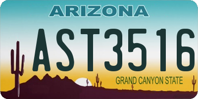 AZ license plate AST3516