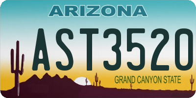 AZ license plate AST3520