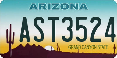AZ license plate AST3524