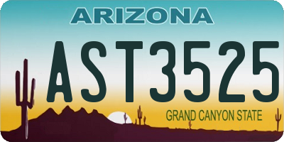 AZ license plate AST3525