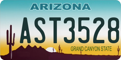 AZ license plate AST3528