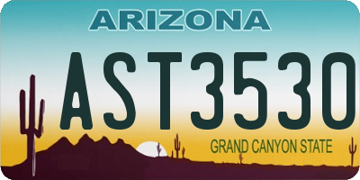 AZ license plate AST3530