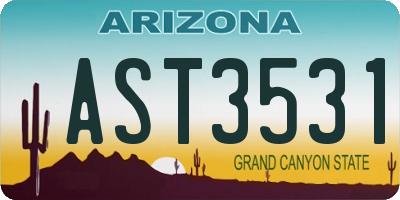 AZ license plate AST3531