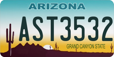 AZ license plate AST3532