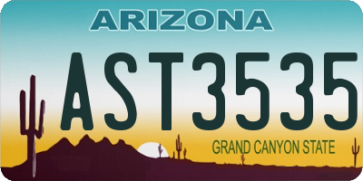 AZ license plate AST3535