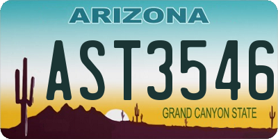 AZ license plate AST3546