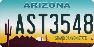 AZ license plate AST3548