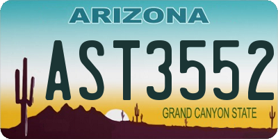 AZ license plate AST3552