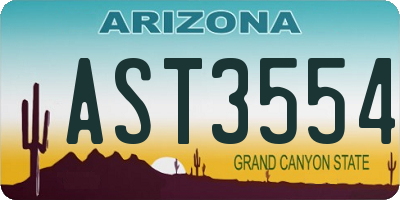 AZ license plate AST3554
