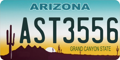 AZ license plate AST3556