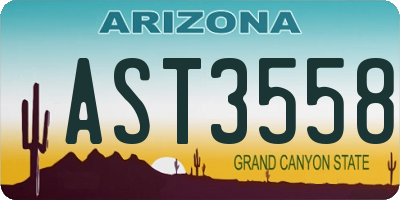 AZ license plate AST3558