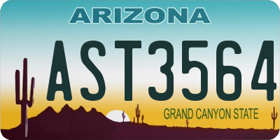 AZ license plate AST3564