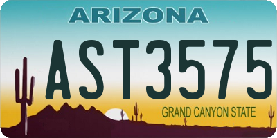 AZ license plate AST3575