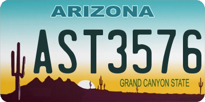 AZ license plate AST3576
