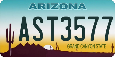 AZ license plate AST3577