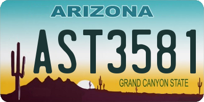 AZ license plate AST3581